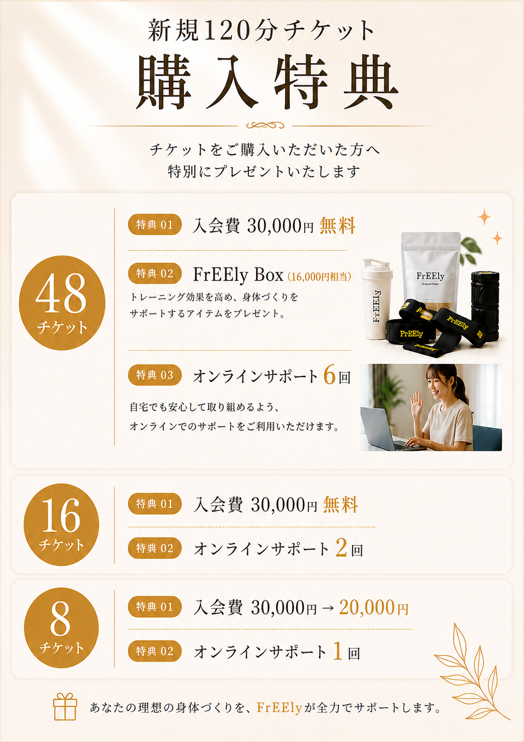 FrEEly 120分チケット購入特典
